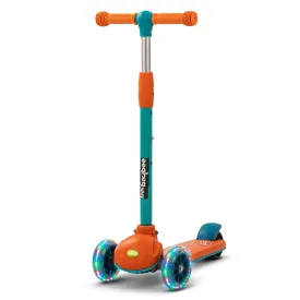 Baybee Blaze Storm Skate Scooter for Kids, 3 Wheel Kids Scooter with 3 Height Adjustable Handle, Kick Scooter with LED PU Wheels & Brake | Runner Scooter for Kids 2-10 Years Boys Girls (Orange)