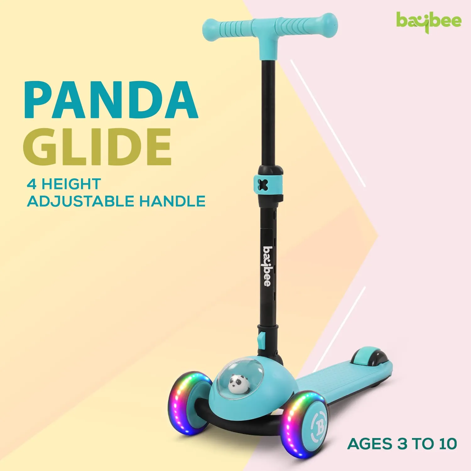 Baybee Panda Skate Scooter 3 Wheel Smart Kids Scooter