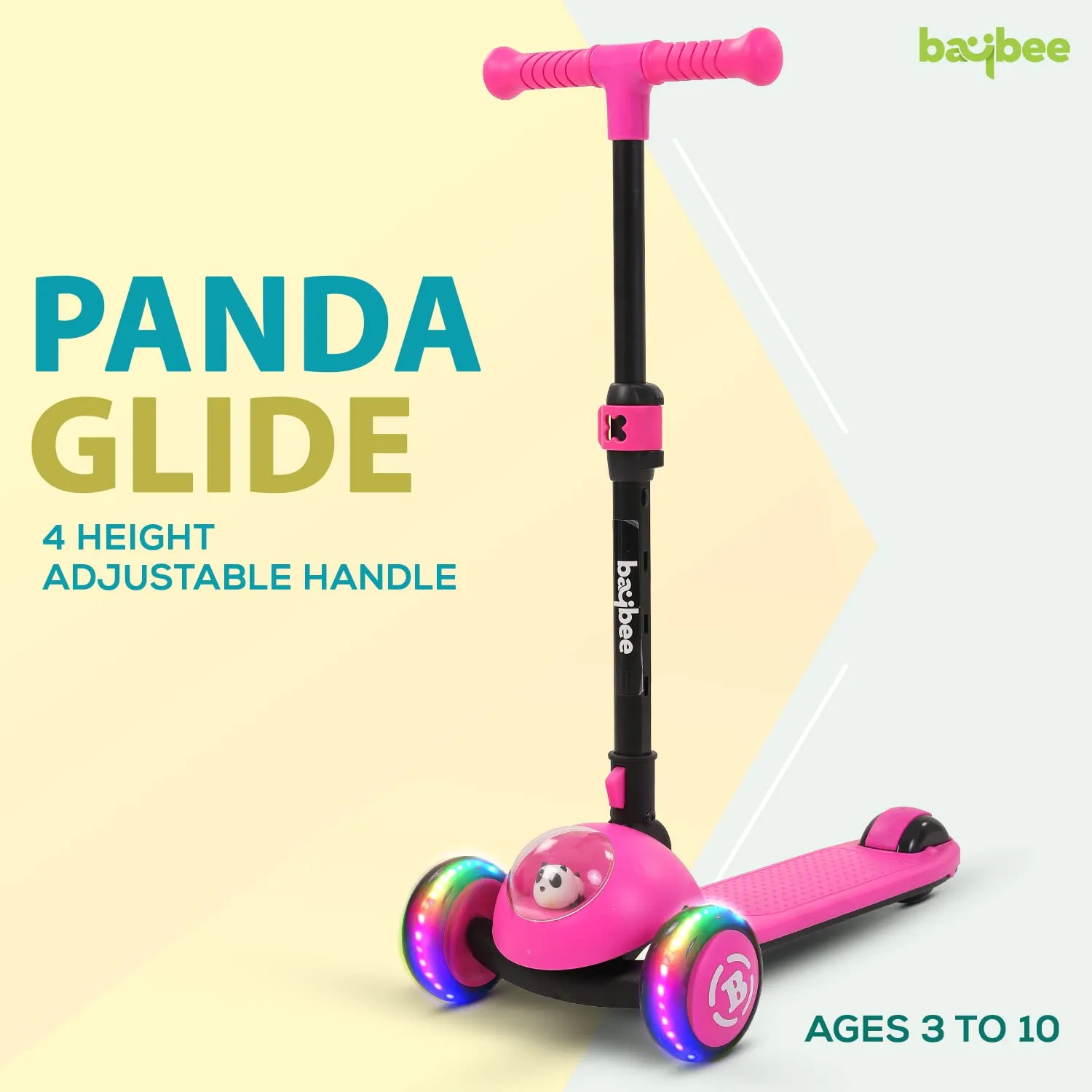 Baybee Panda Skate Scooter 3 Wheel Smart Kids Scooter