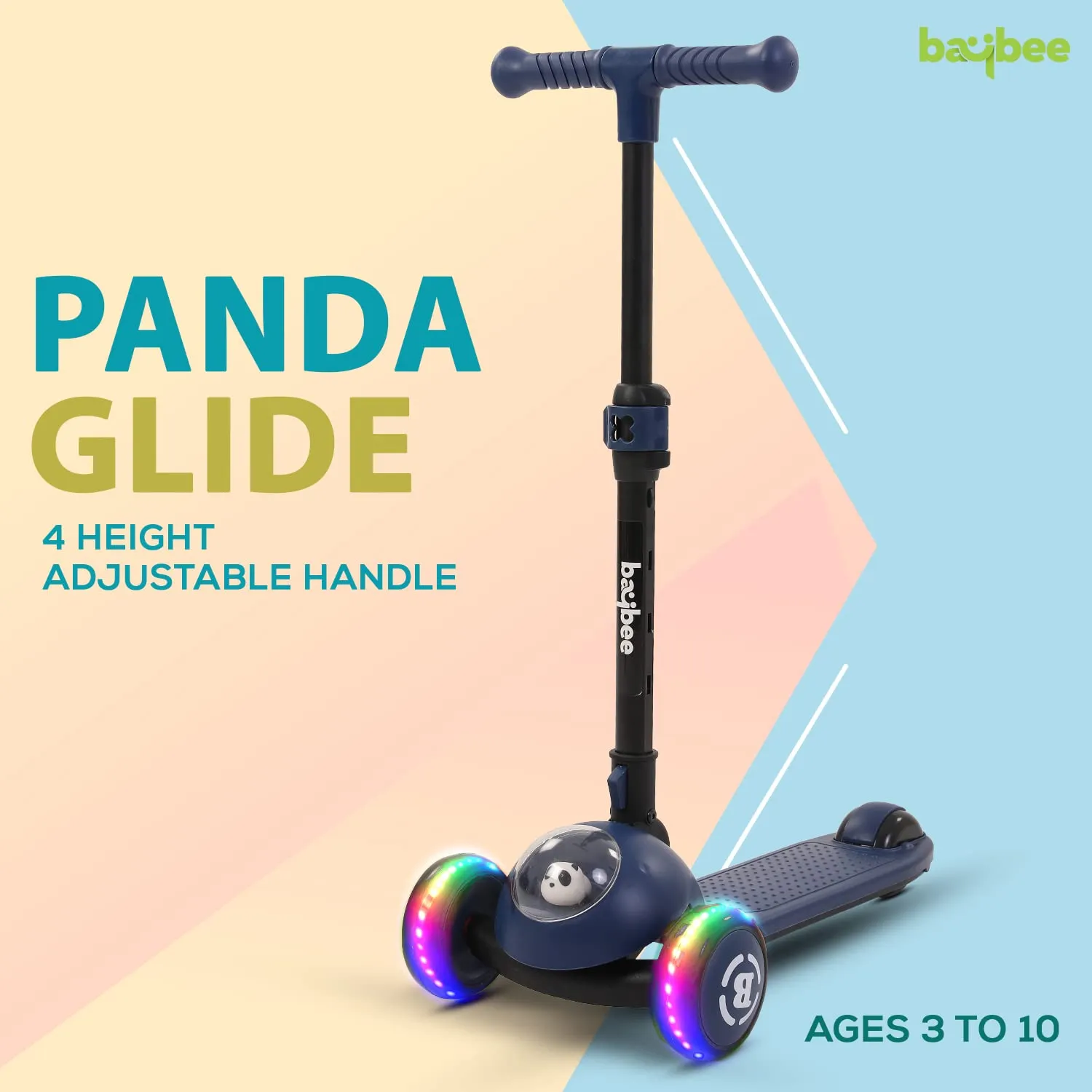 Baybee Panda Skate Scooter 3 Wheel Smart Kids Scooter