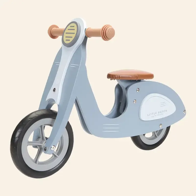 Blue Wooden Balance Bike Scooter