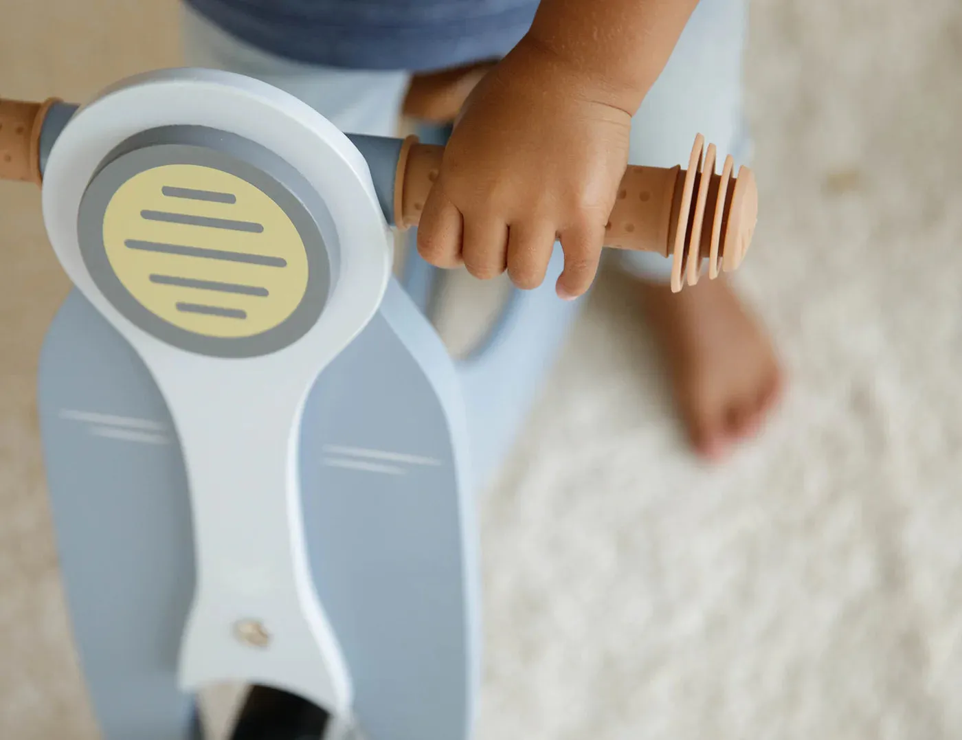 Blue Wooden Balance Bike Scooter