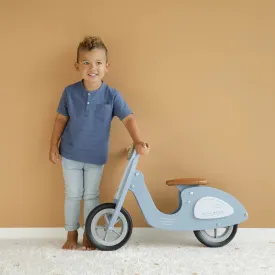 Blue Wooden Balance Bike Scooter