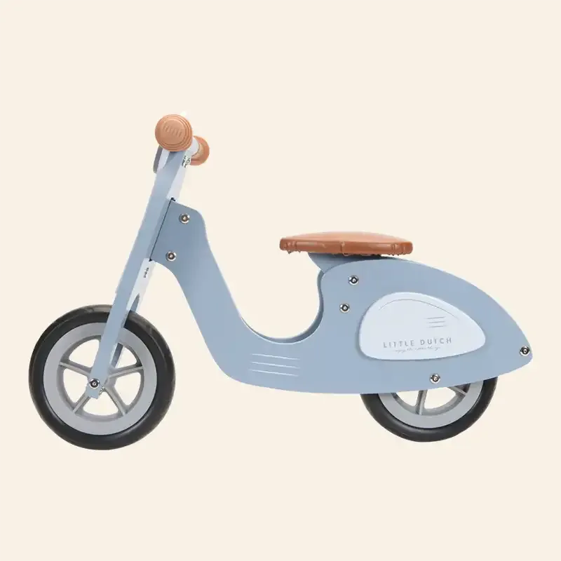 Blue Wooden Balance Bike Scooter