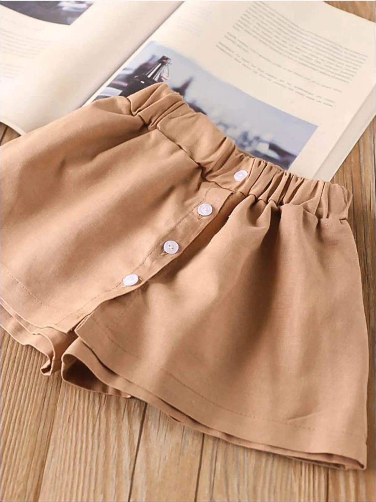 Brown Sugar Buttoned Skort Set