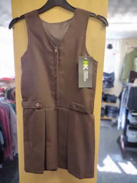 Brown Zip Front Pinafore - KK Bespoke Schoolwear