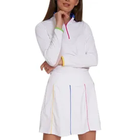 G Lifestyle Multi Color Piping Skort - White/Bright Multi-FINAL SALE