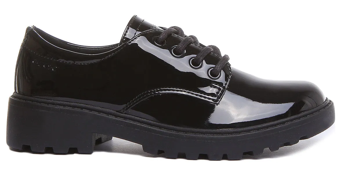 Geox J Casey In Black Patent