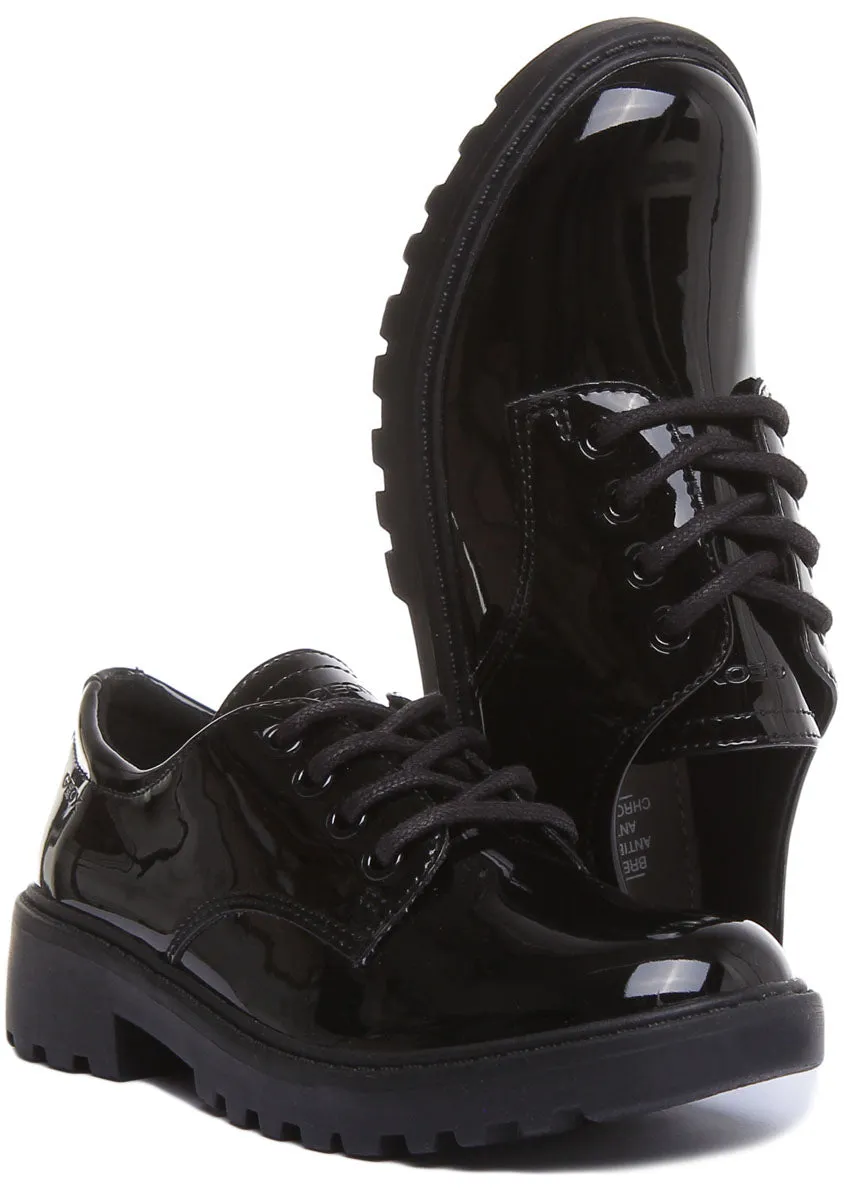 Geox J Casey In Black Patent