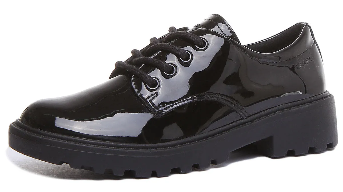 Geox J Casey In Black Patent