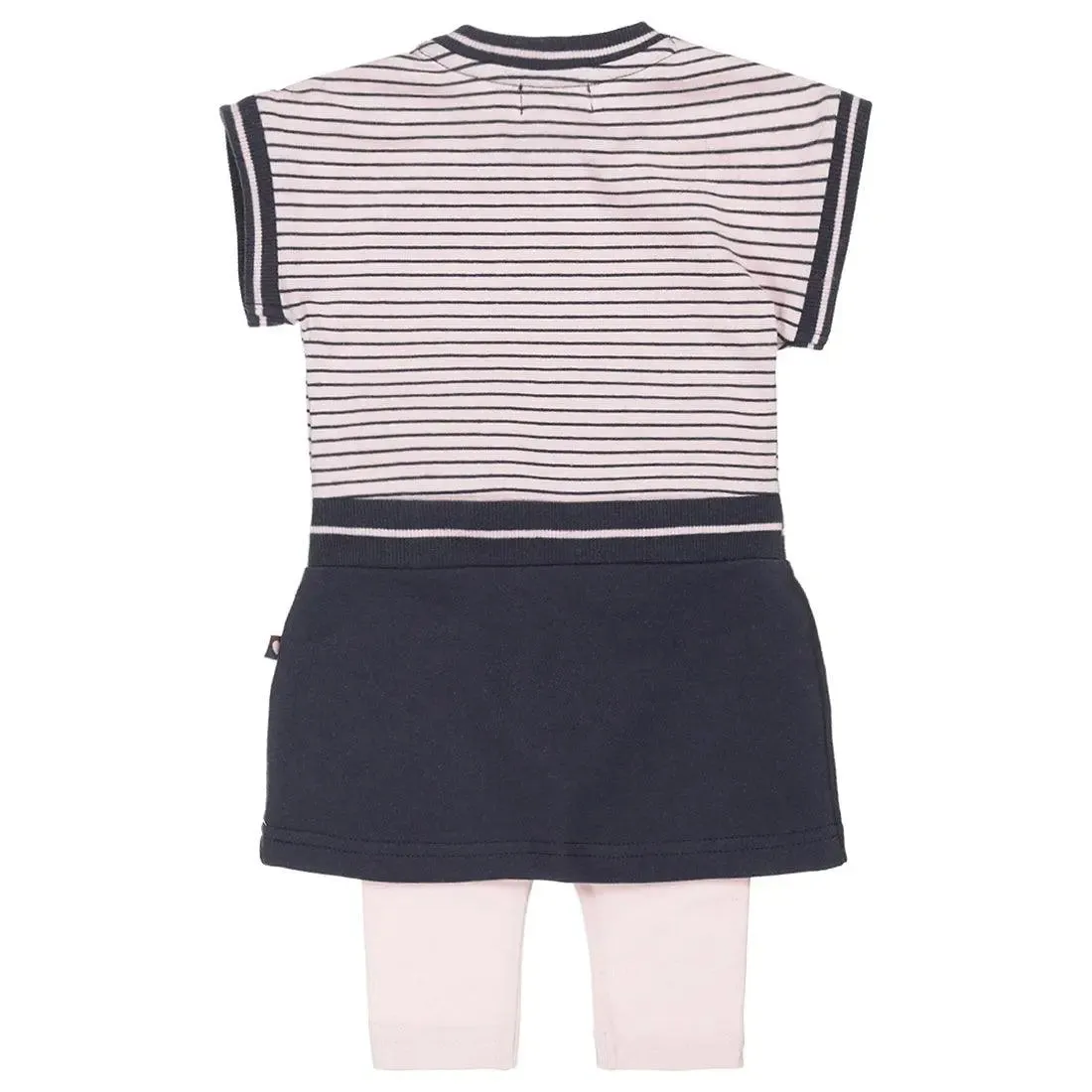 Girls Baby Dress With Legging Pink Dark Blue | Dirkje