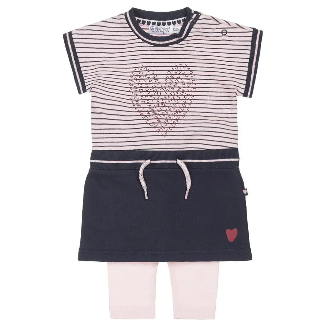 Girls Baby Dress With Legging Pink Dark Blue | Dirkje