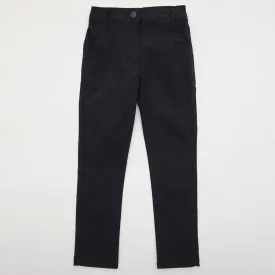 Girls Black Viscose Stretch School Trouser