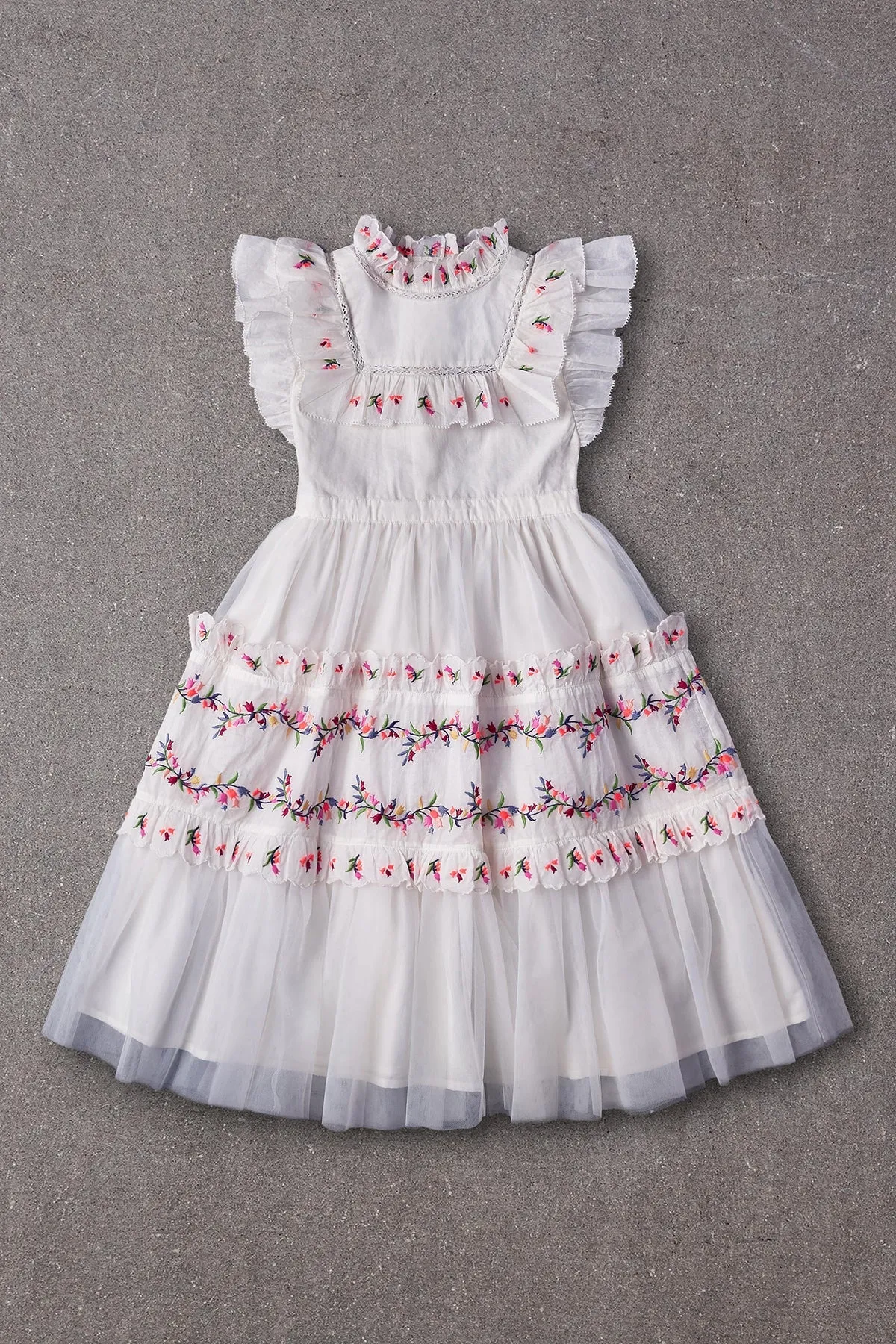 Girls Dress Nellystella Julianna - Bright White (Size 4 left)