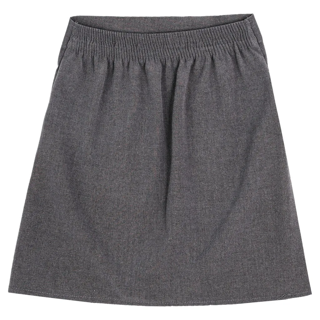 Girls Grey School Skirt with Heart Attachment