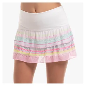 Girl's Retro Deco Mesh Tennis Skort Peony