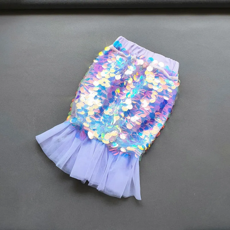 Girls Sequin Mermaid Skirt , 3 colours 2 - 9 years