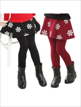 Girls Snowflake Skirt Leggings