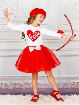 Girls Struck By Love Top and Tutu Skirt Set