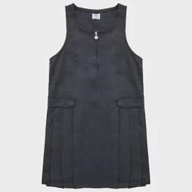 Girls Teflon Pleated Pinafore Dress