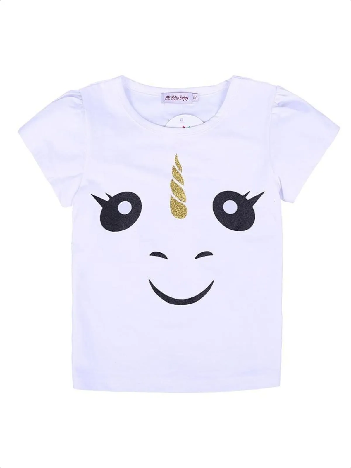 Girls White Unicorn T-Shirt And Tutu Skirt