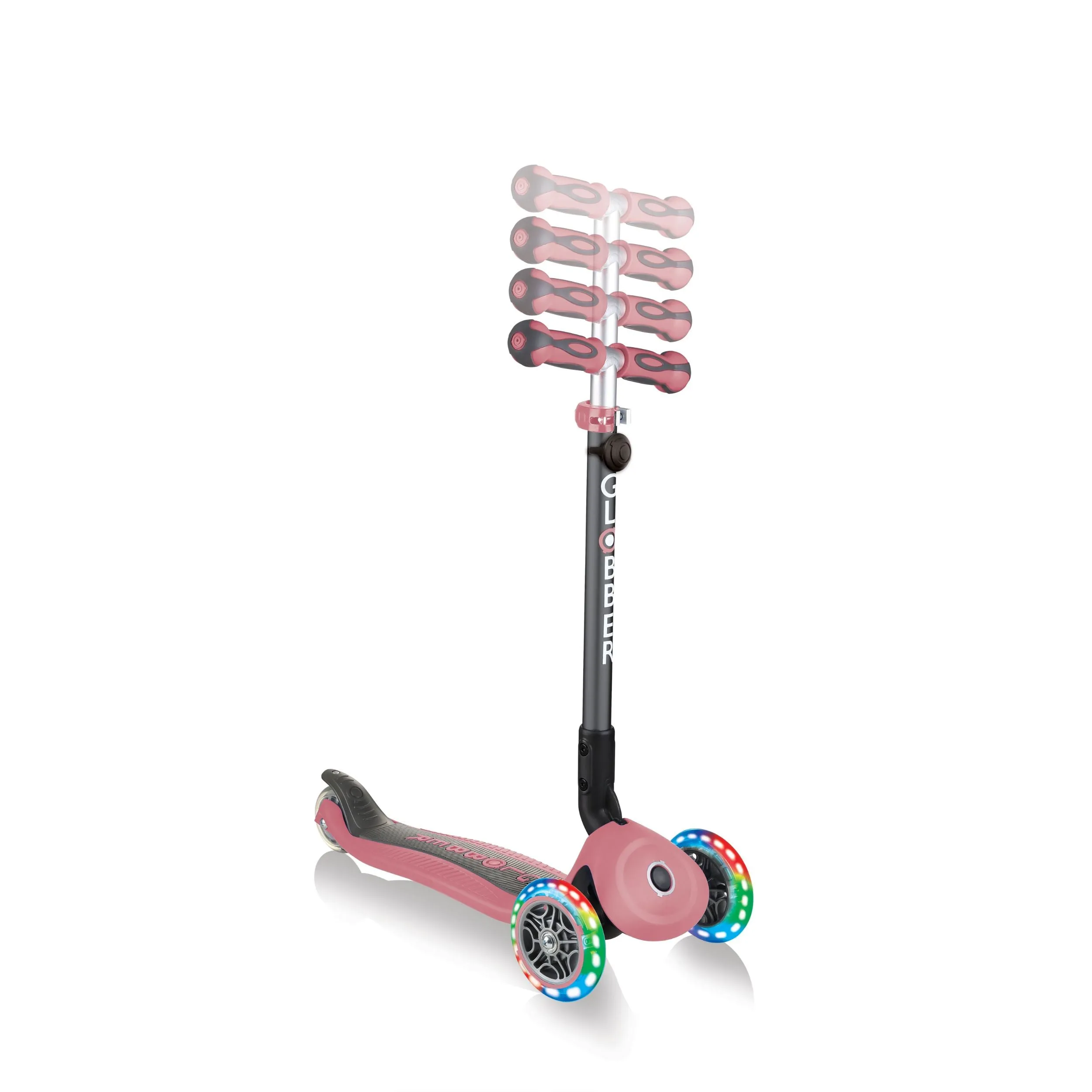 Globber Go Up Deluxe Lights - Deep Pastel Pink (15m - 9y)