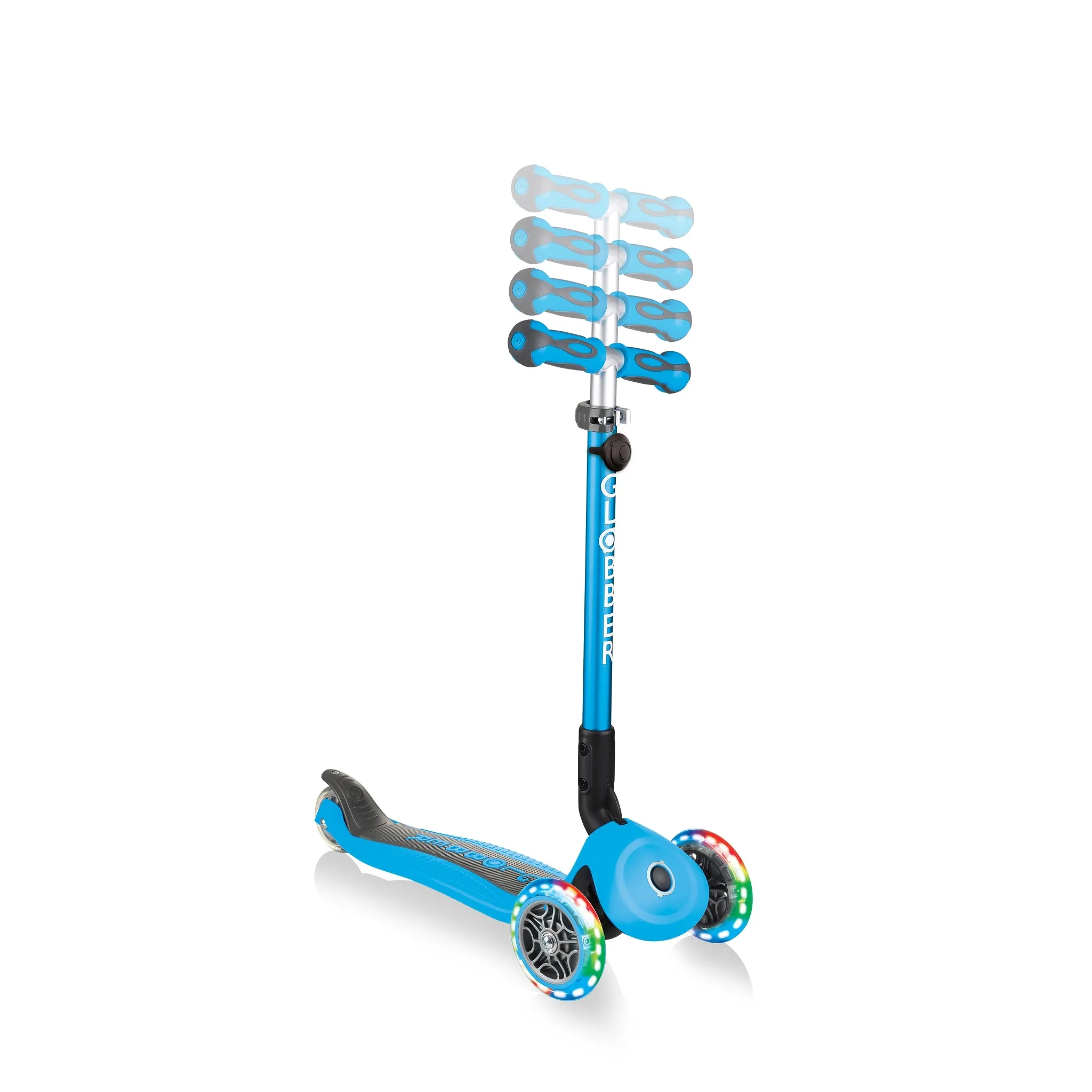 Globber Go Up Deluxe Lights - Sky Blue (15m - 9y)