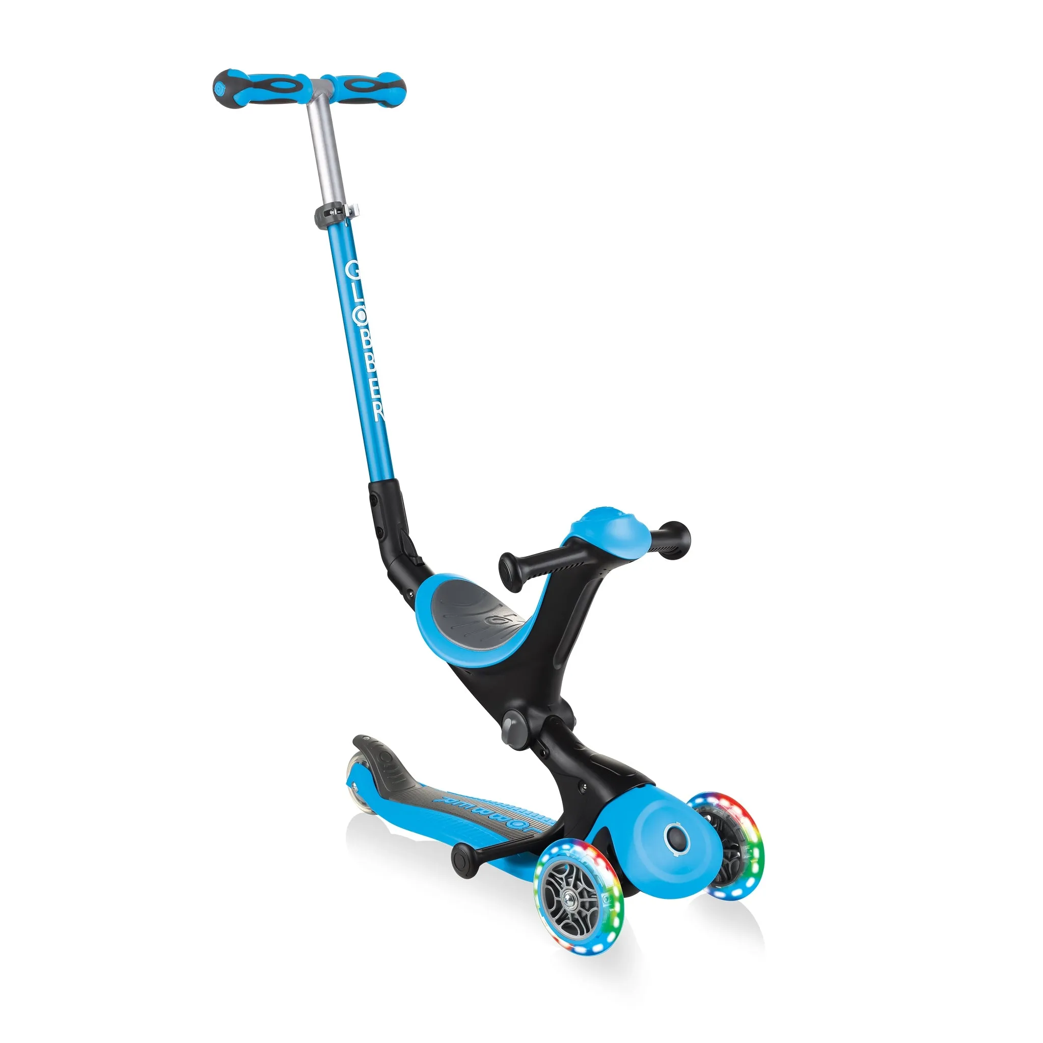 Globber Go Up Deluxe Lights - Sky Blue (15m - 9y)