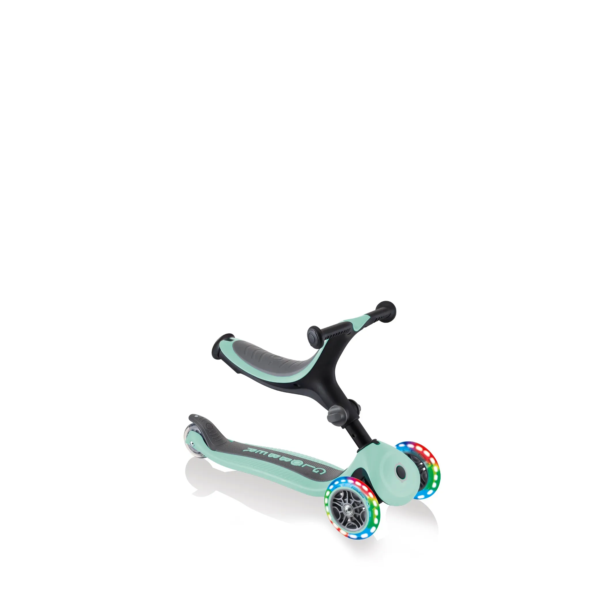 Globber Go Up Foldable Plus Lights Scooter - Mint (15m – 7y)