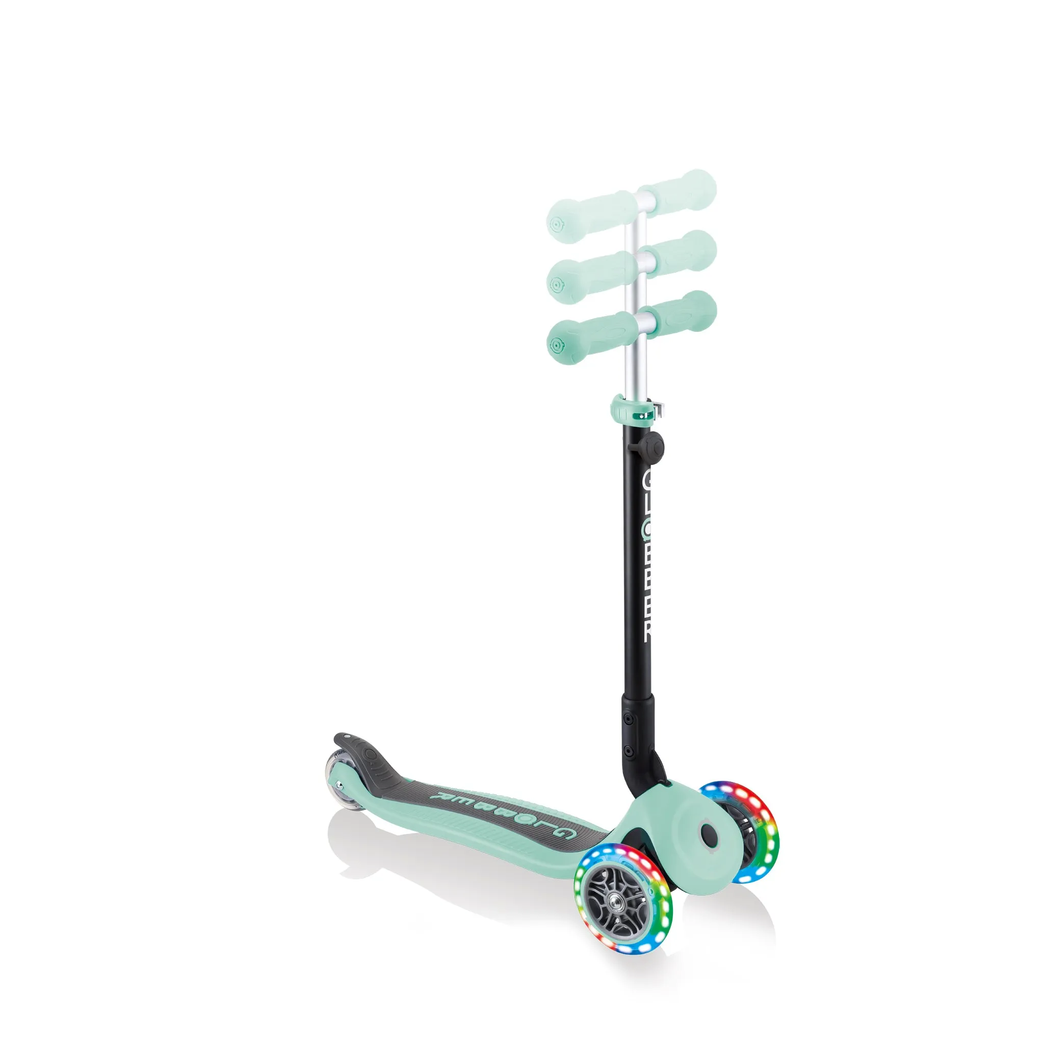 Globber Go Up Foldable Plus Lights Scooter - Mint (15m – 7y)