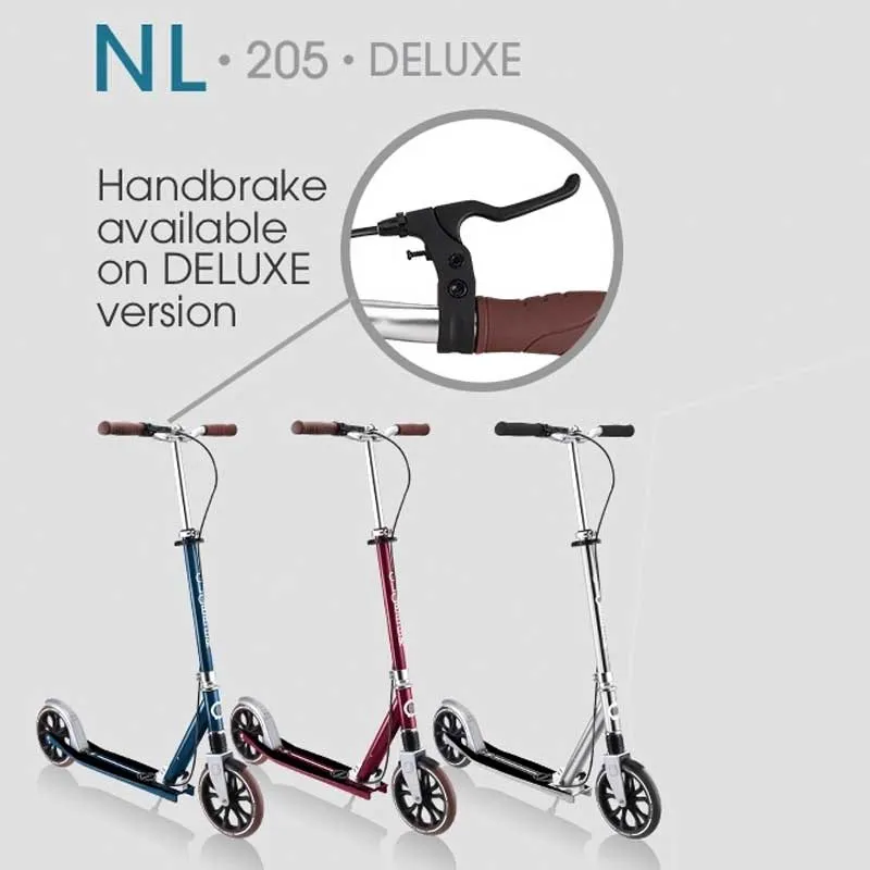 Globber NL 205 Deluxe Kick Scooter with Handbrake and Shock Absorber