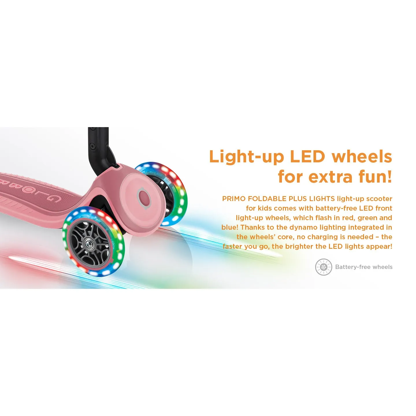 Globber Primo Foldable Plus Lights - Mint (3y - 9y)