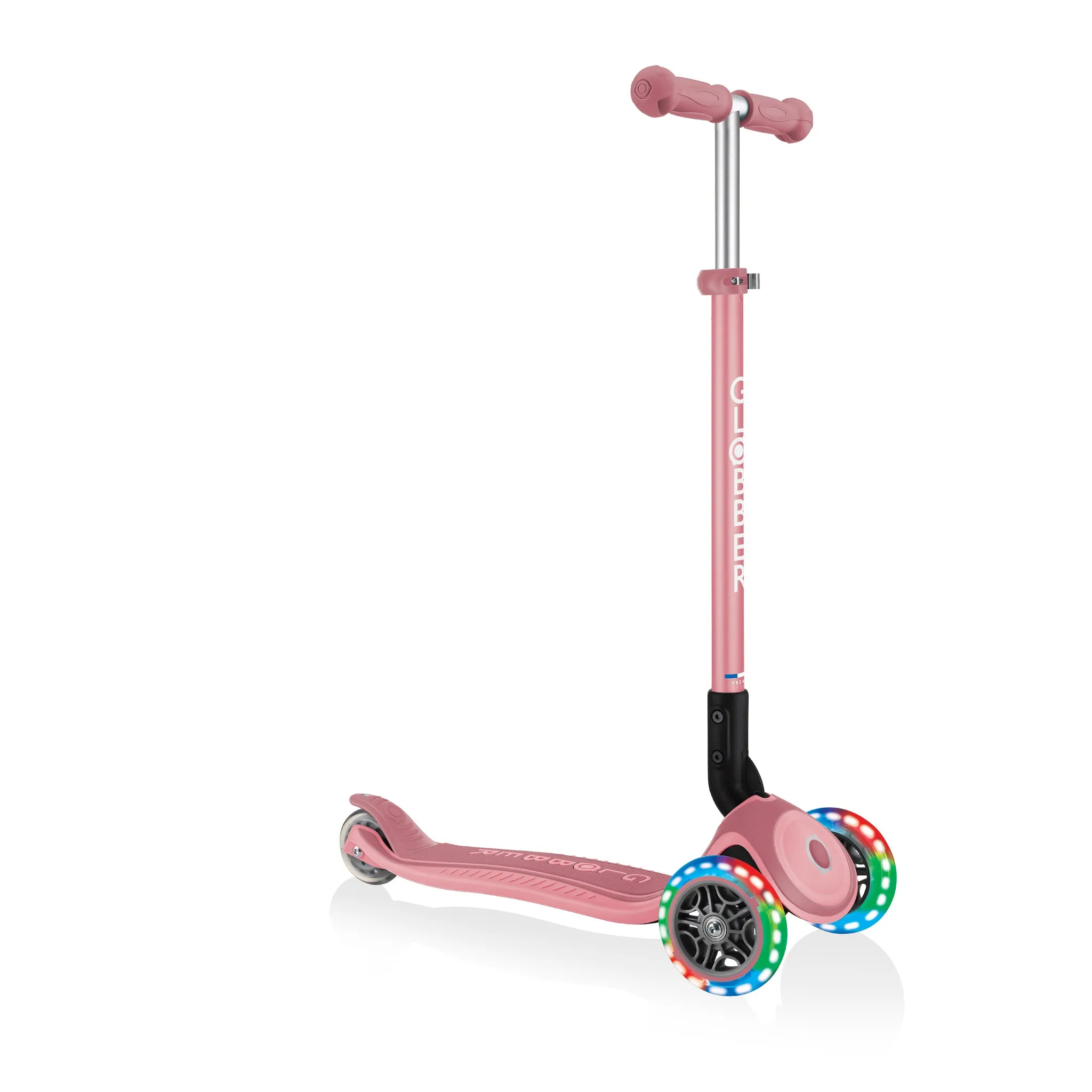 Globber Primo Foldable Plus Lights - Pastel Pink (3y - 9y)