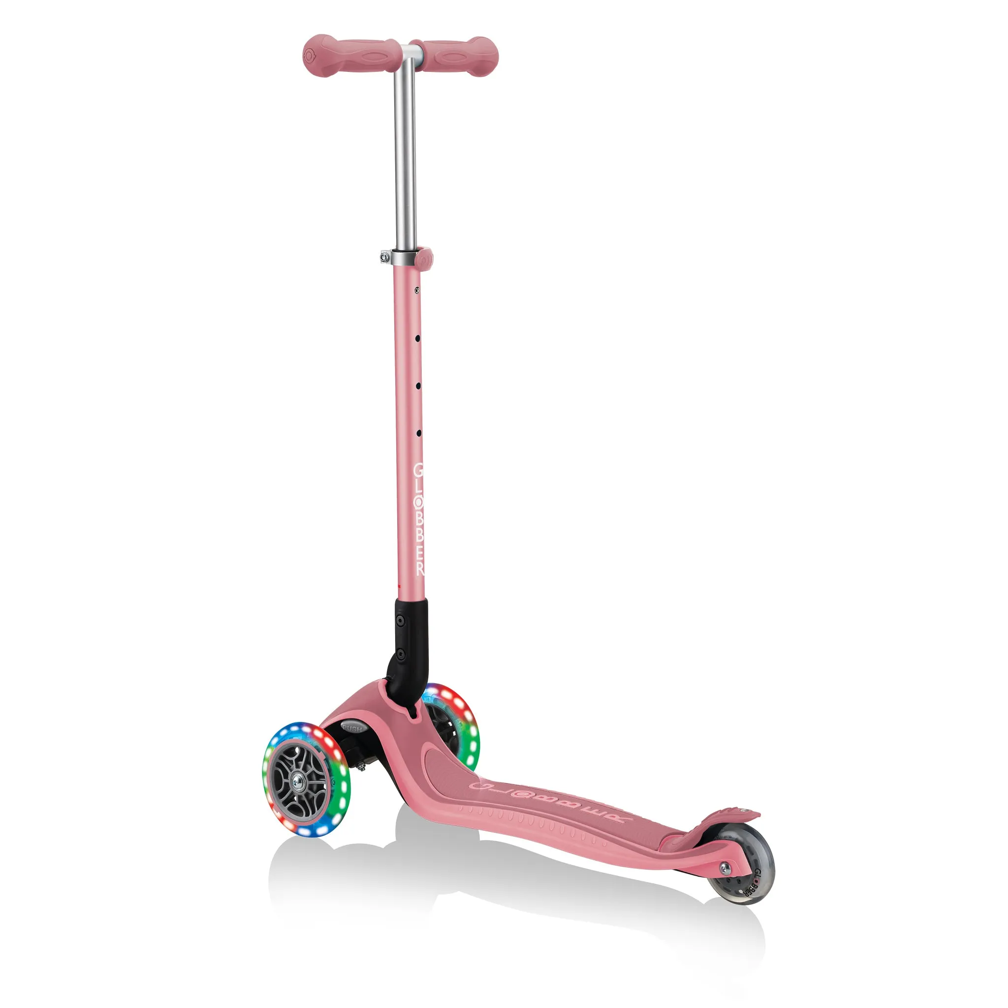 Globber Primo Foldable Plus Lights - Pastel Pink (3y - 9y)