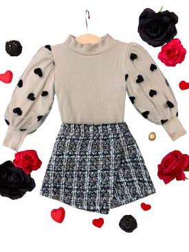 Heart On My Sleeve Tweed Skirt Set