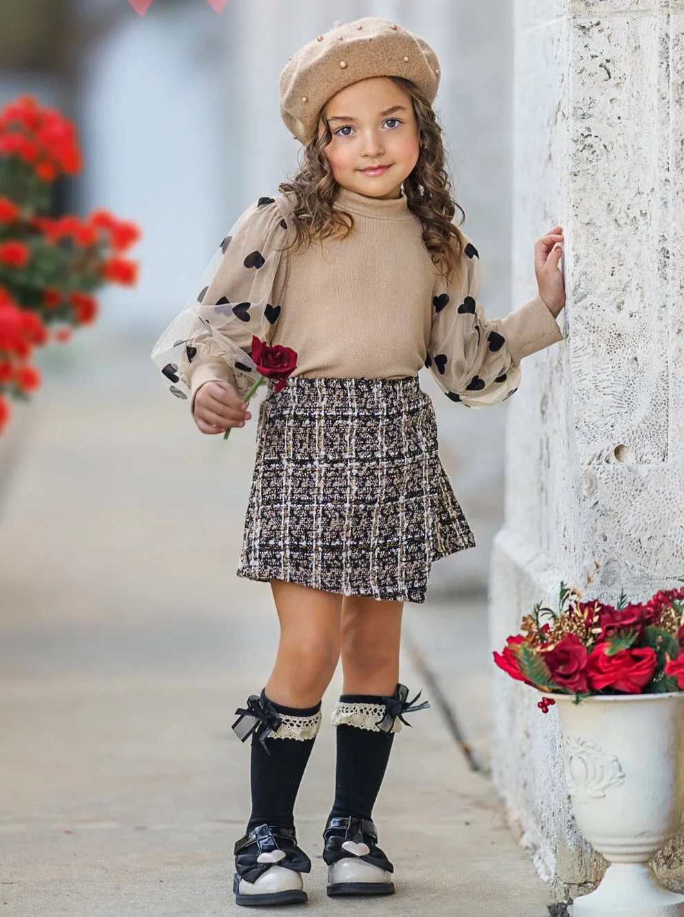 Heart On My Sleeve Tweed Skirt Set