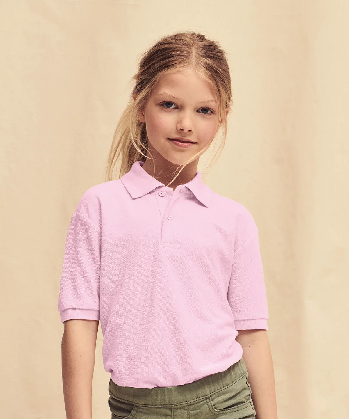 Heather Grey - Kids 65/35 piqué polo