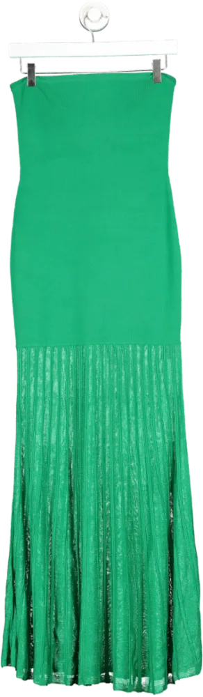 Karen Millen Green Pleated Maxi Dress UK S