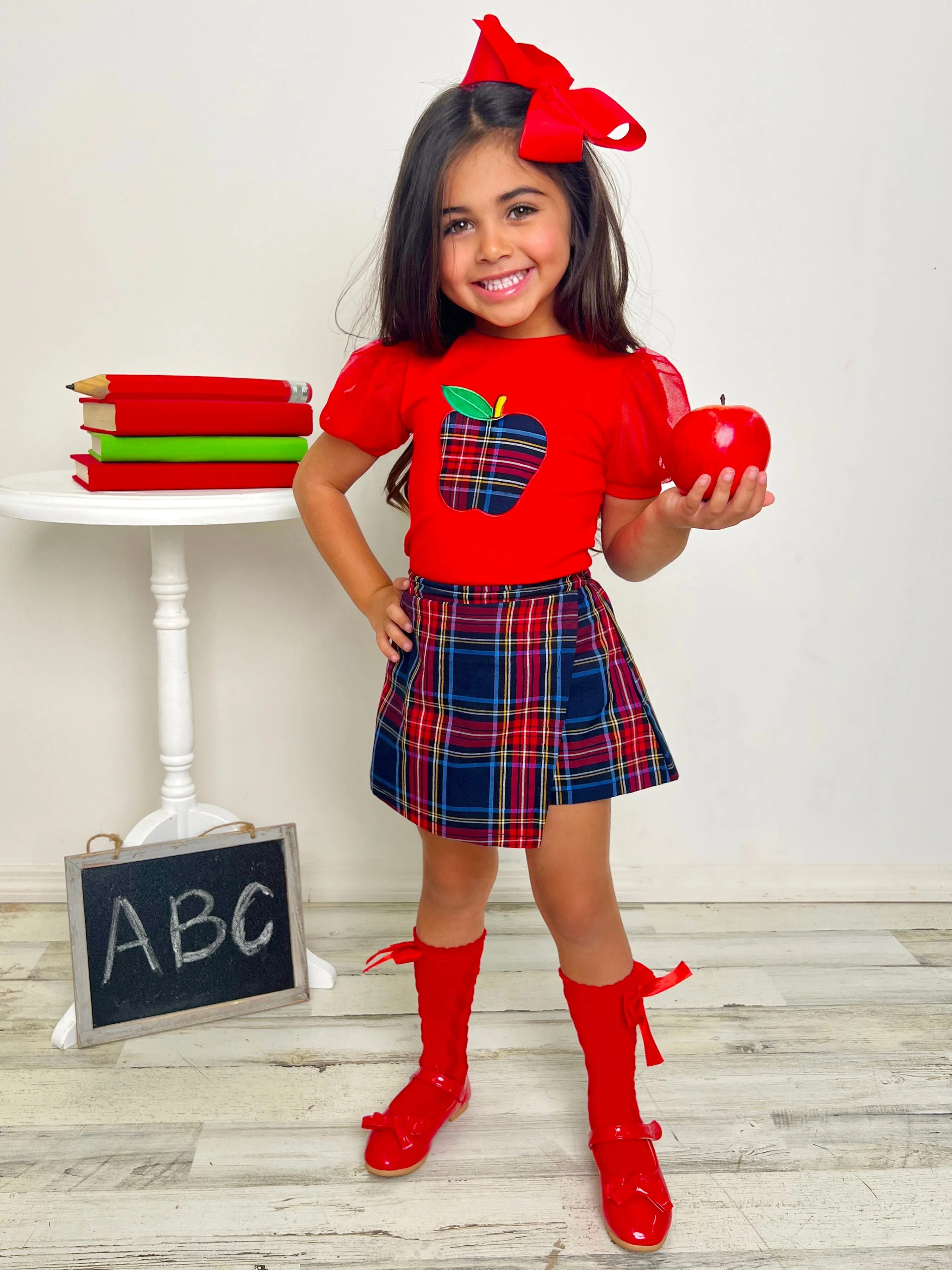 Little Miss Perfect Plaid Skort Set