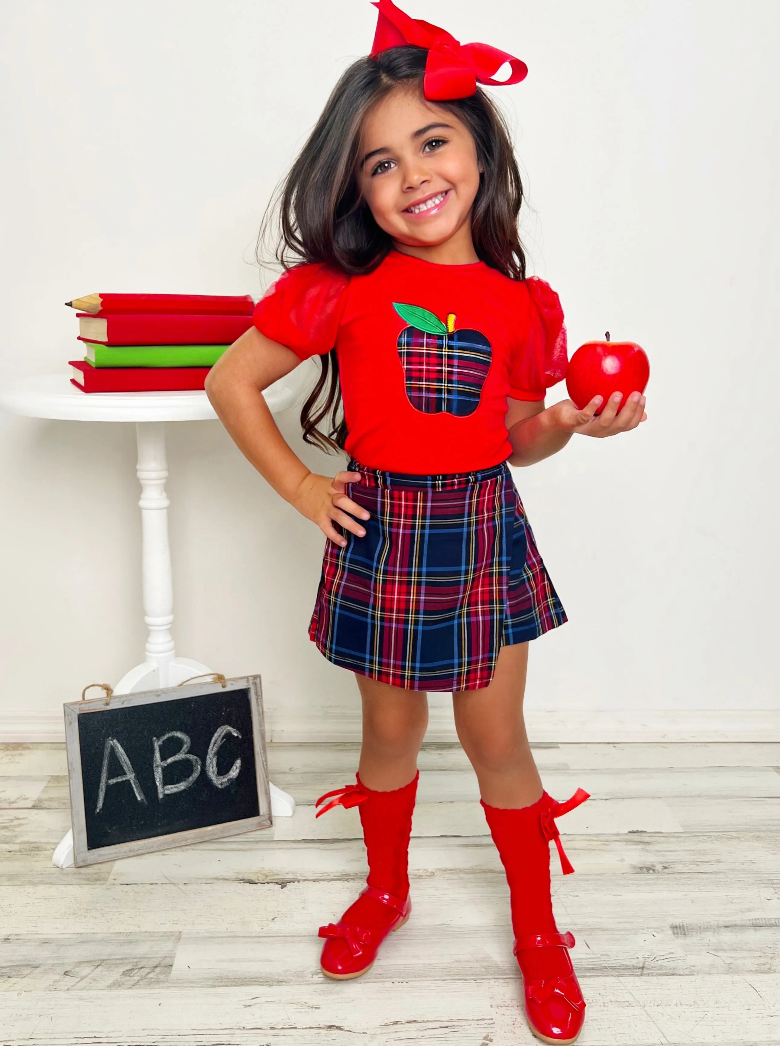 Little Miss Perfect Plaid Skort Set