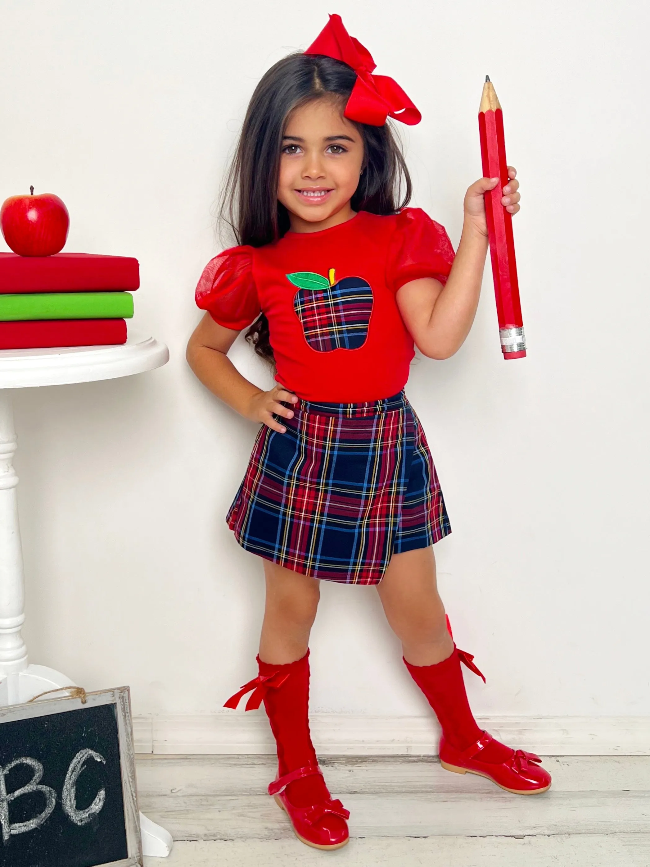 Little Miss Perfect Plaid Skort Set