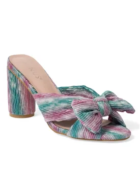 Lizzie Bow Block Heels - Purple Multi