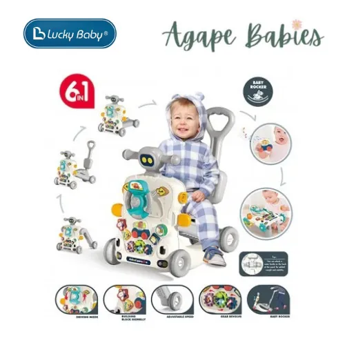 Lucky Baby 6in1 Activity Walker Ridde On  & Scooter Multi-Functional