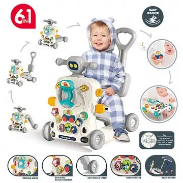 Lucky Baby 6in1 Activity Walker Ridde On  & Scooter Multi-Functional