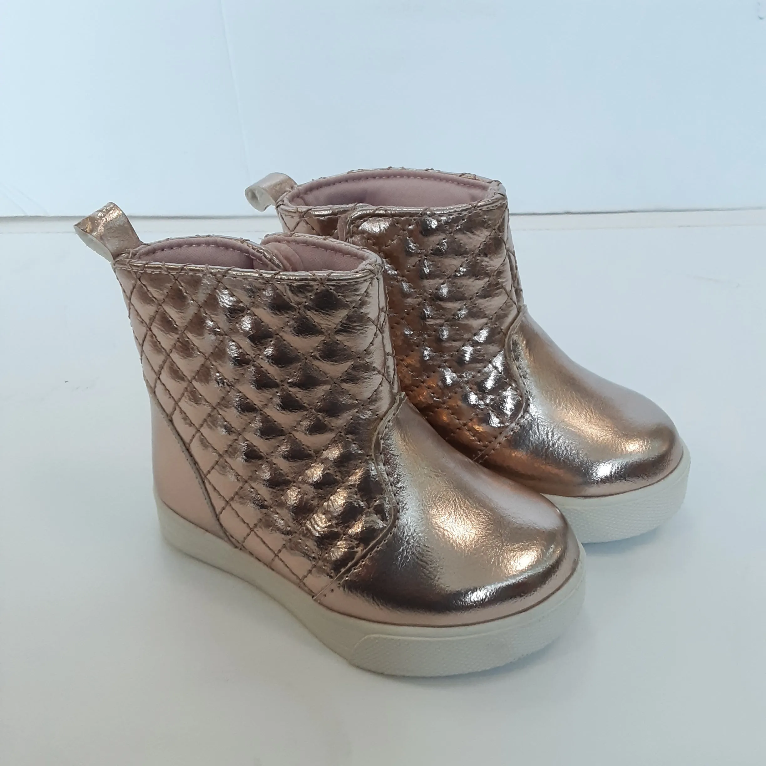 Metallic Rose Gold Girls Booties