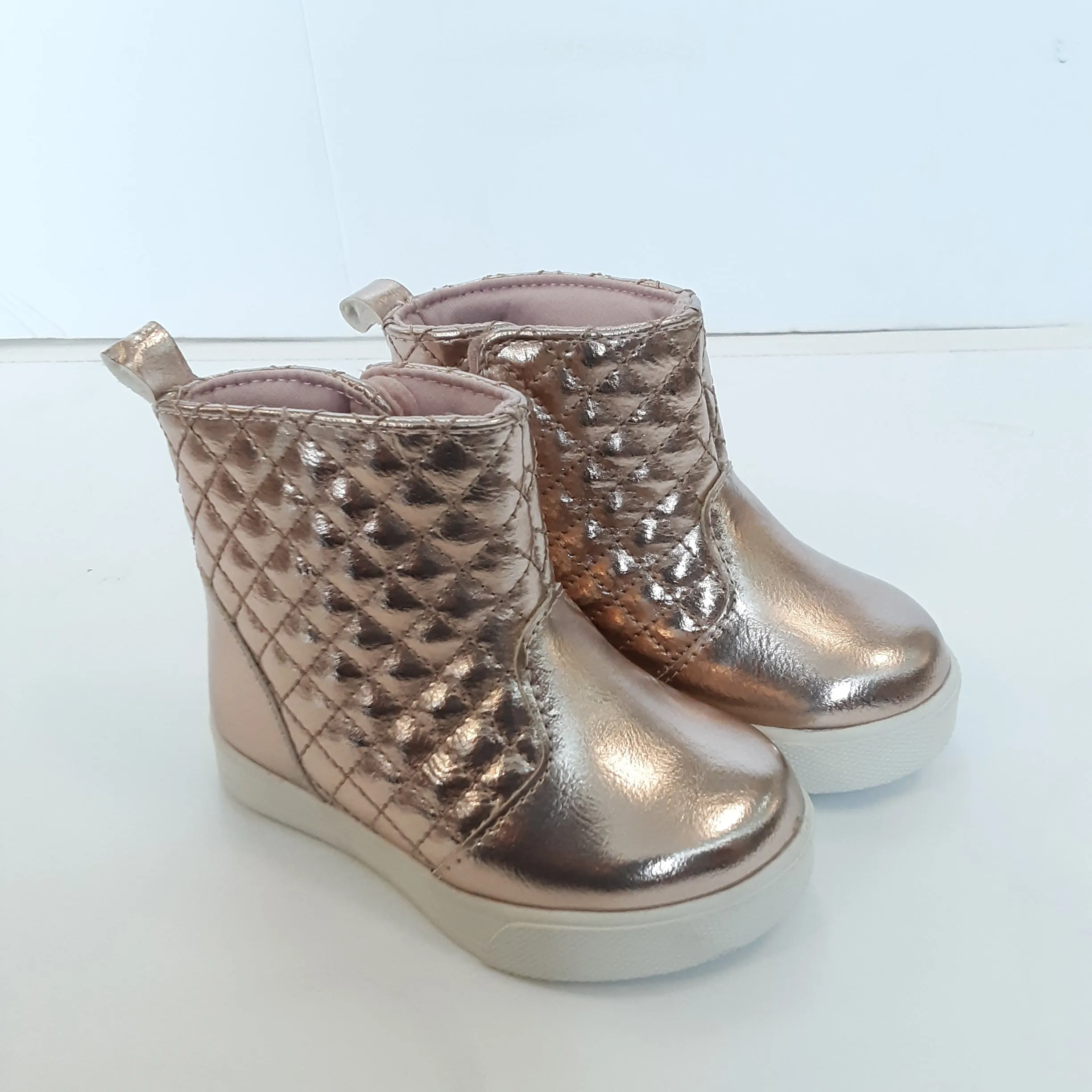 Metallic Rose Gold Girls Booties