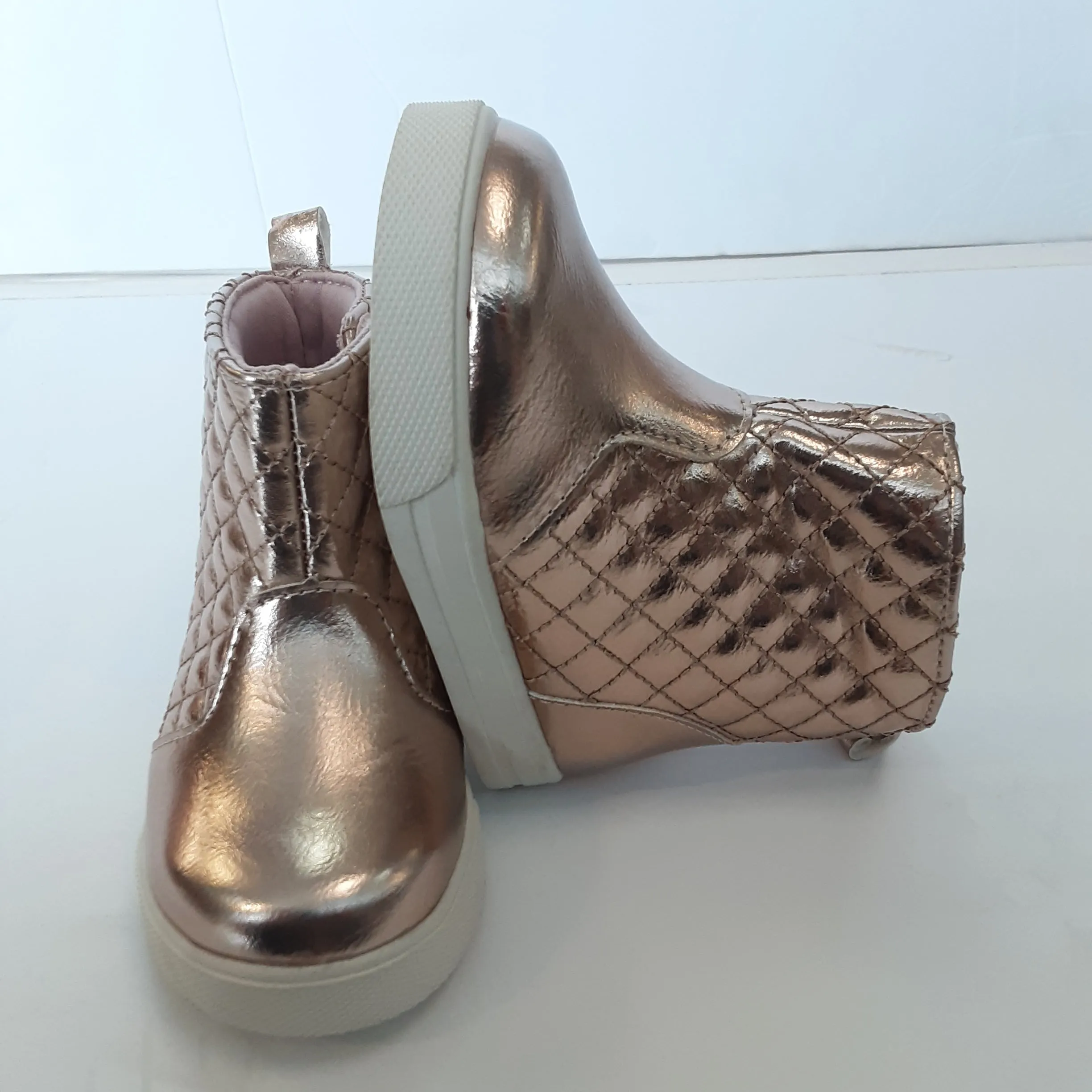 Metallic Rose Gold Girls Booties