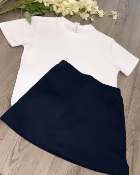 Navy p.e skort and T-shirts