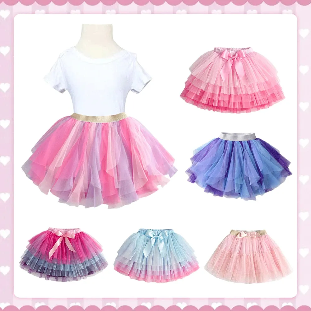 Neutral Shimmer Star Tulle Skirt 3T-8T