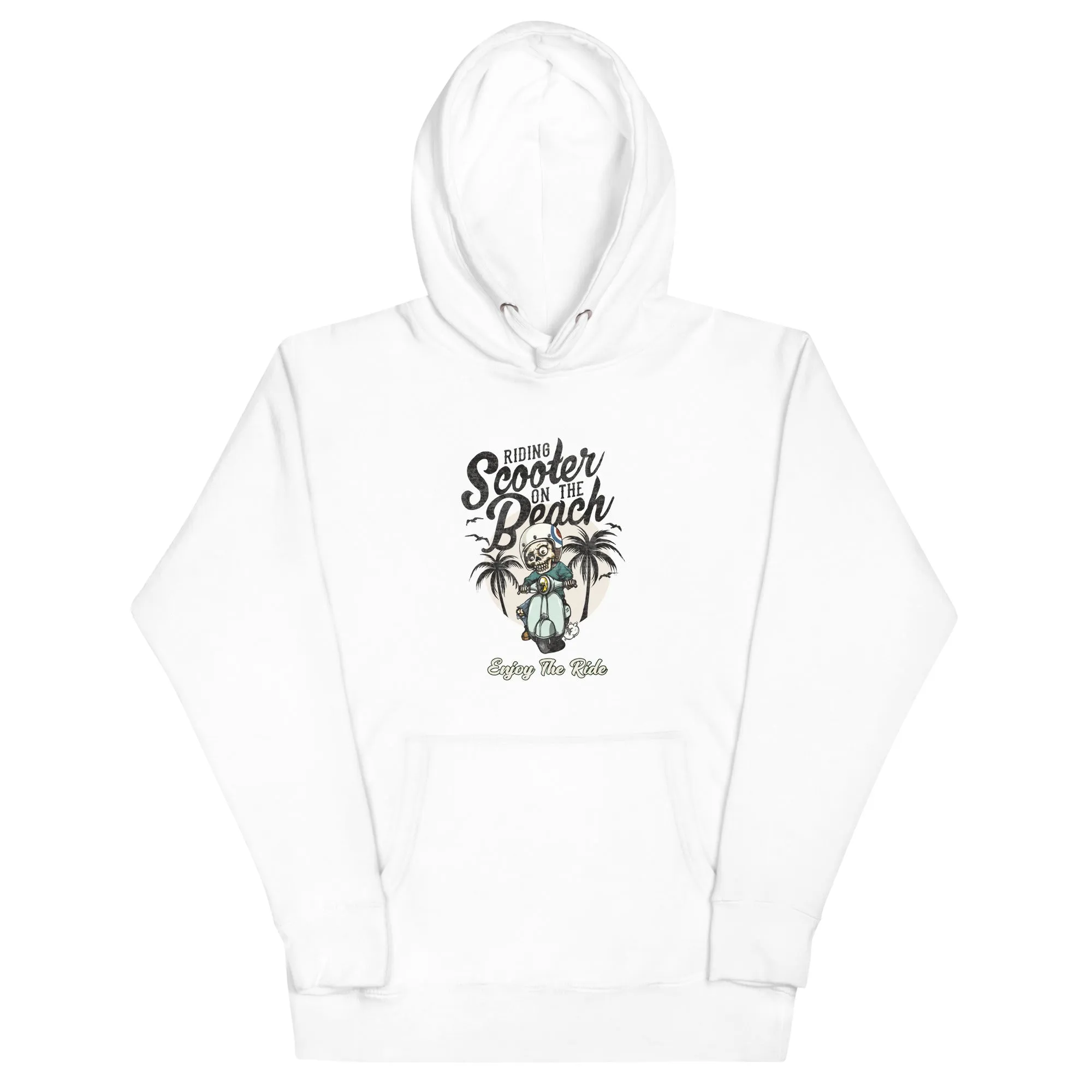 Riding Scooter On The Beach Hoodie